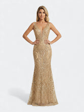 Aurianne Sukienka Maxi Cekinowa Z Głębokim Dekoltem