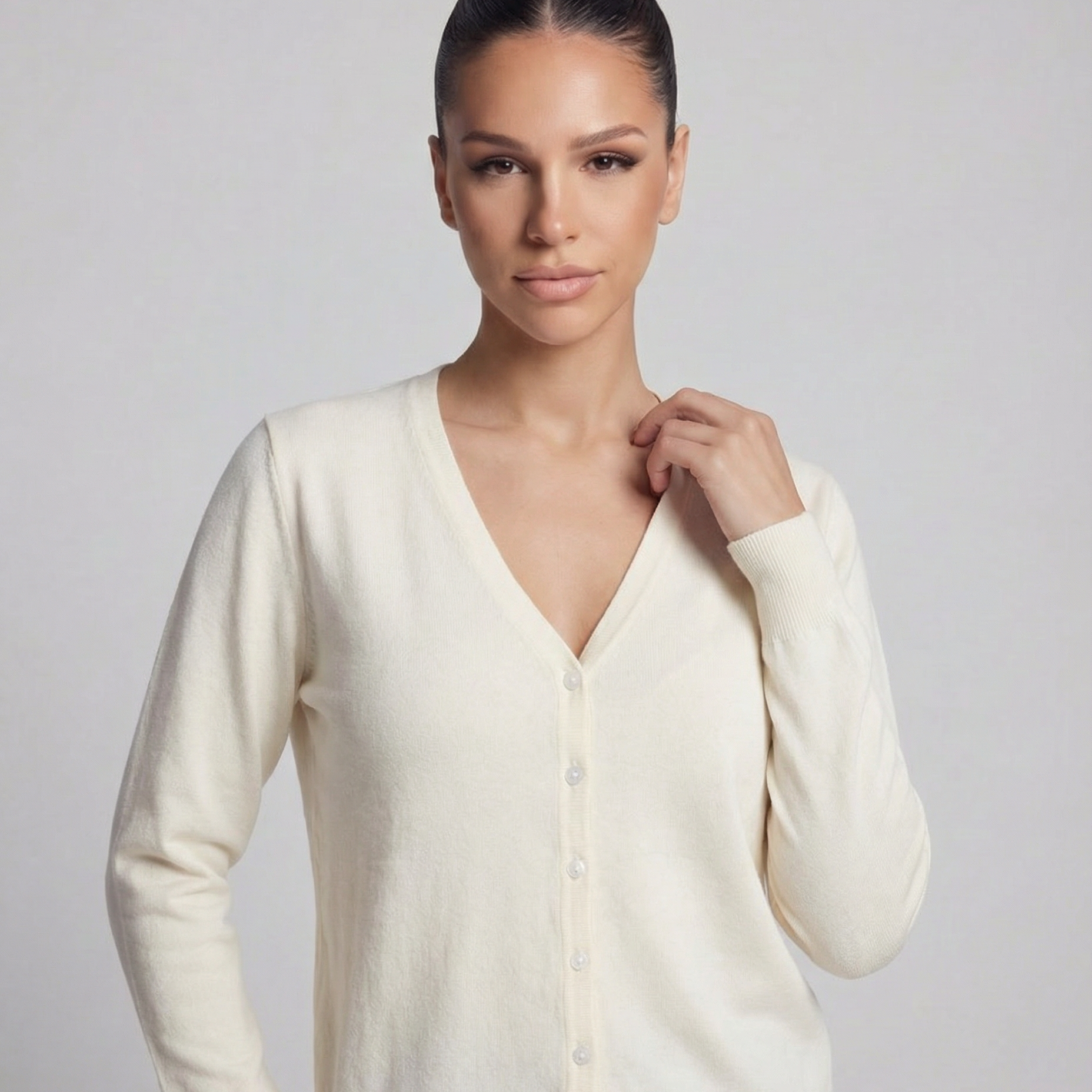 LIVONA Kardigan z dekoltem