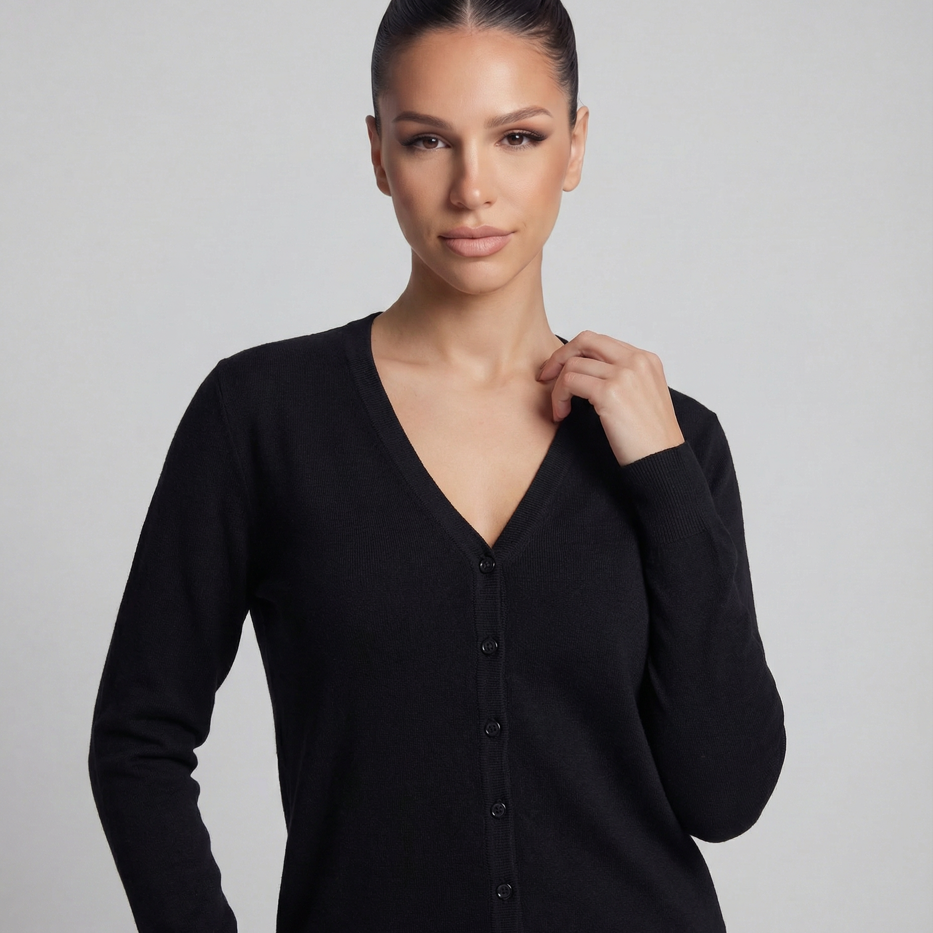 LIVONA Kardigan z dekoltem