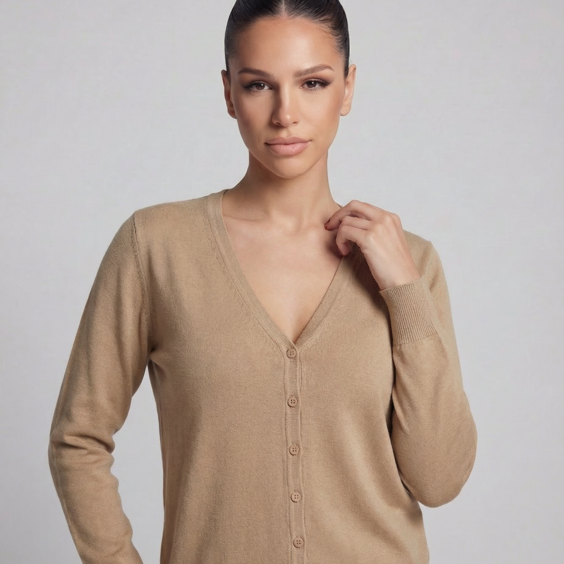 LIVONA Kardigan z dekoltem