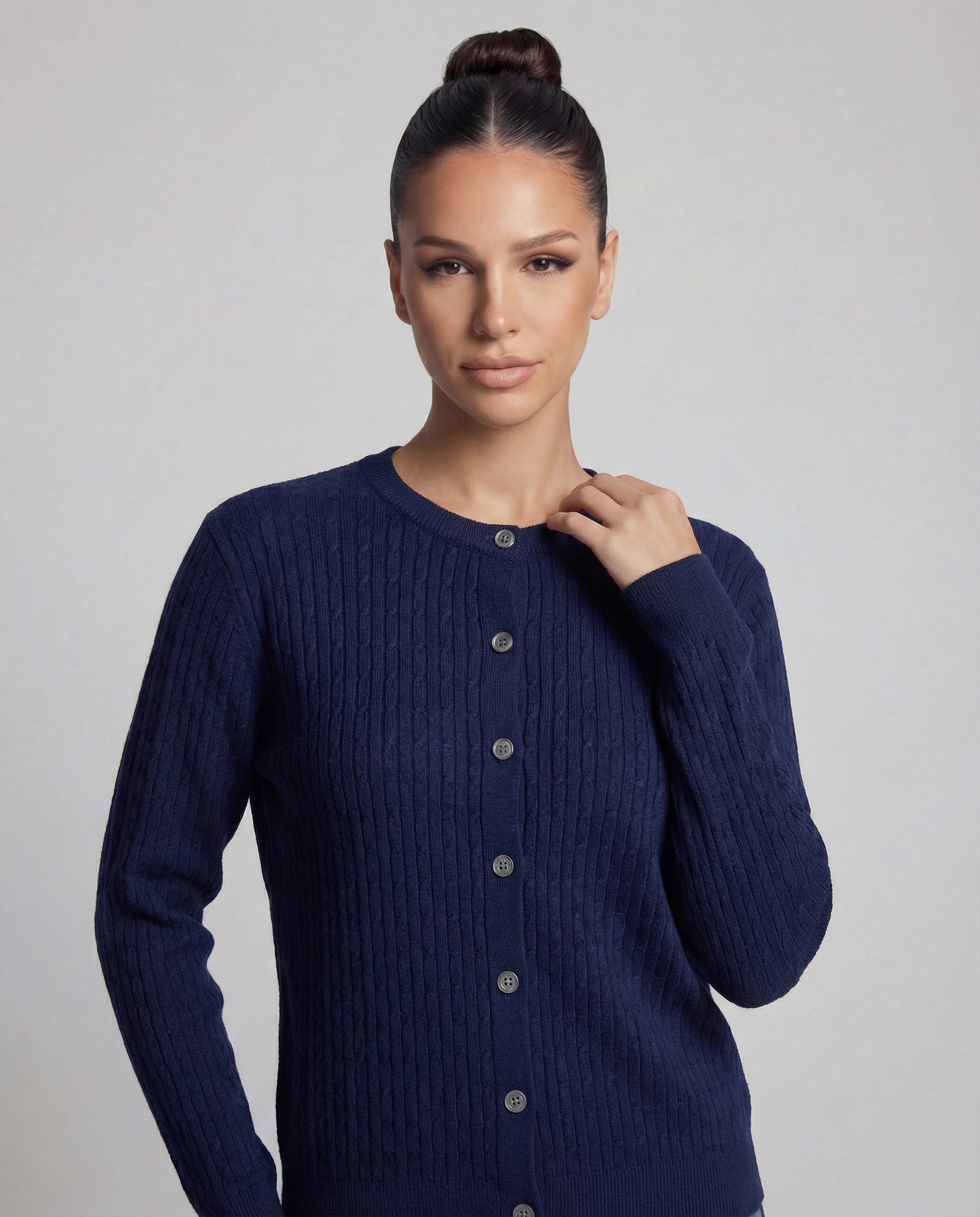 RIVERA Prążkowany Kardigan