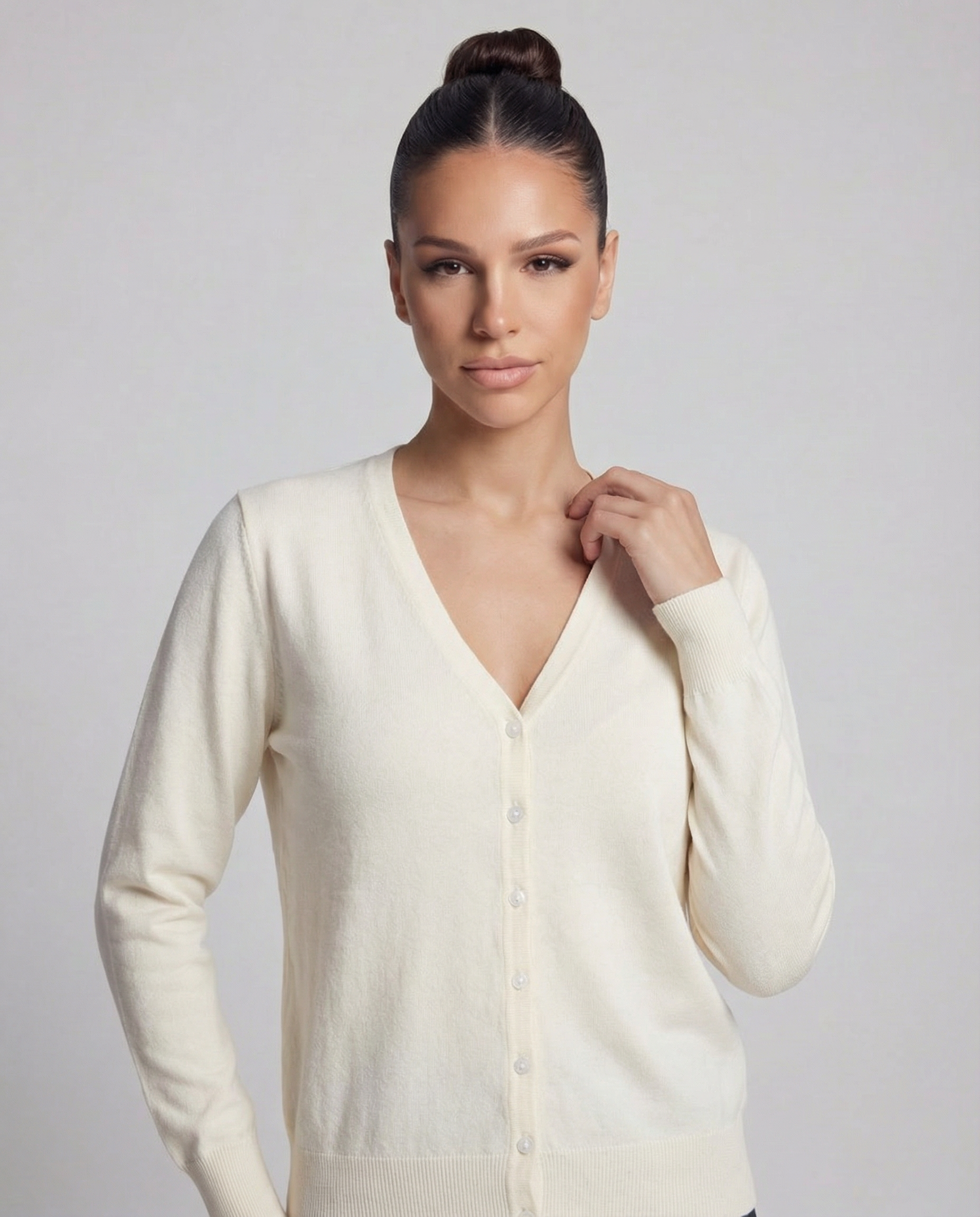 LIVONA Kardigan z dekoltem