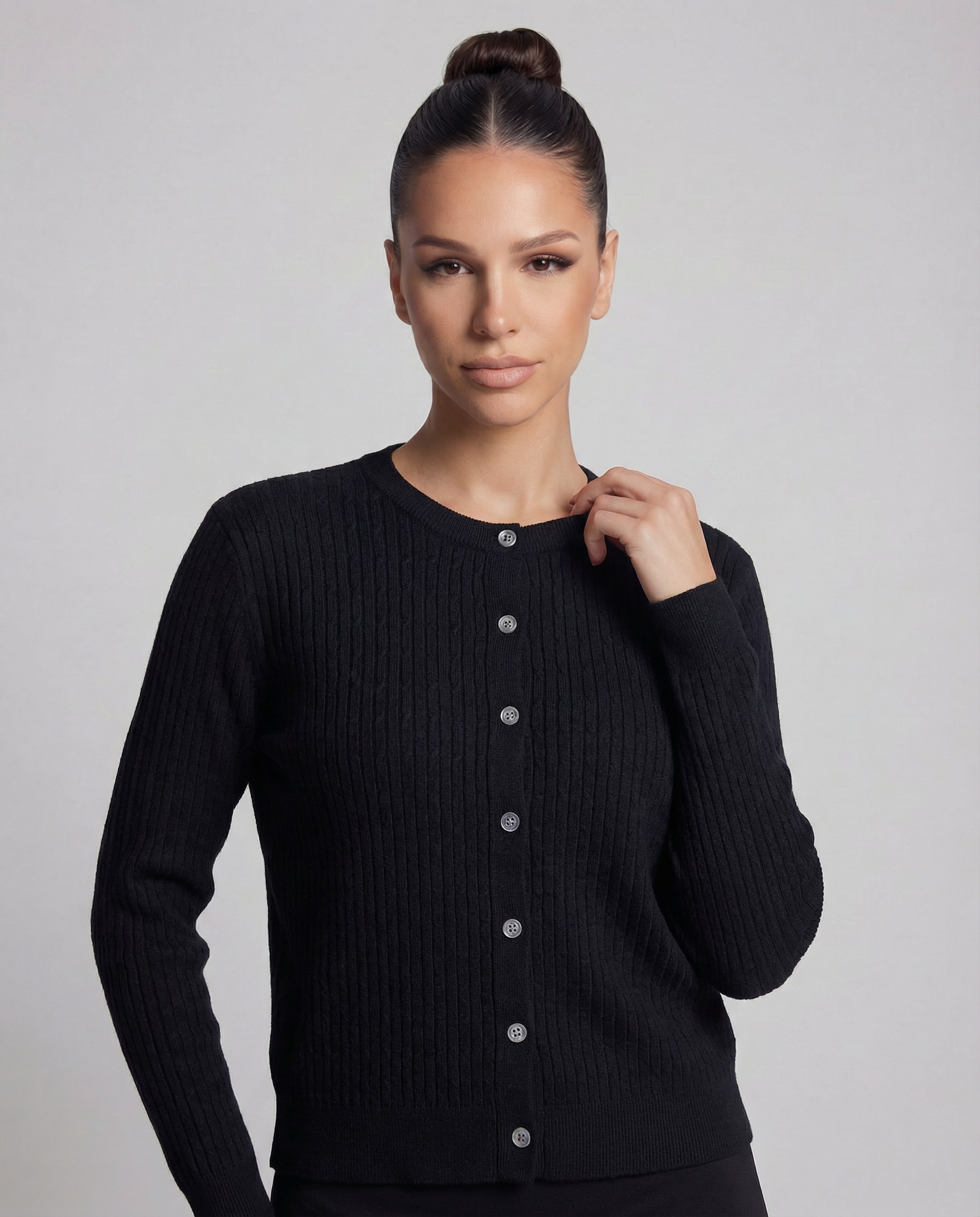 RIVERA Prążkowany Kardigan