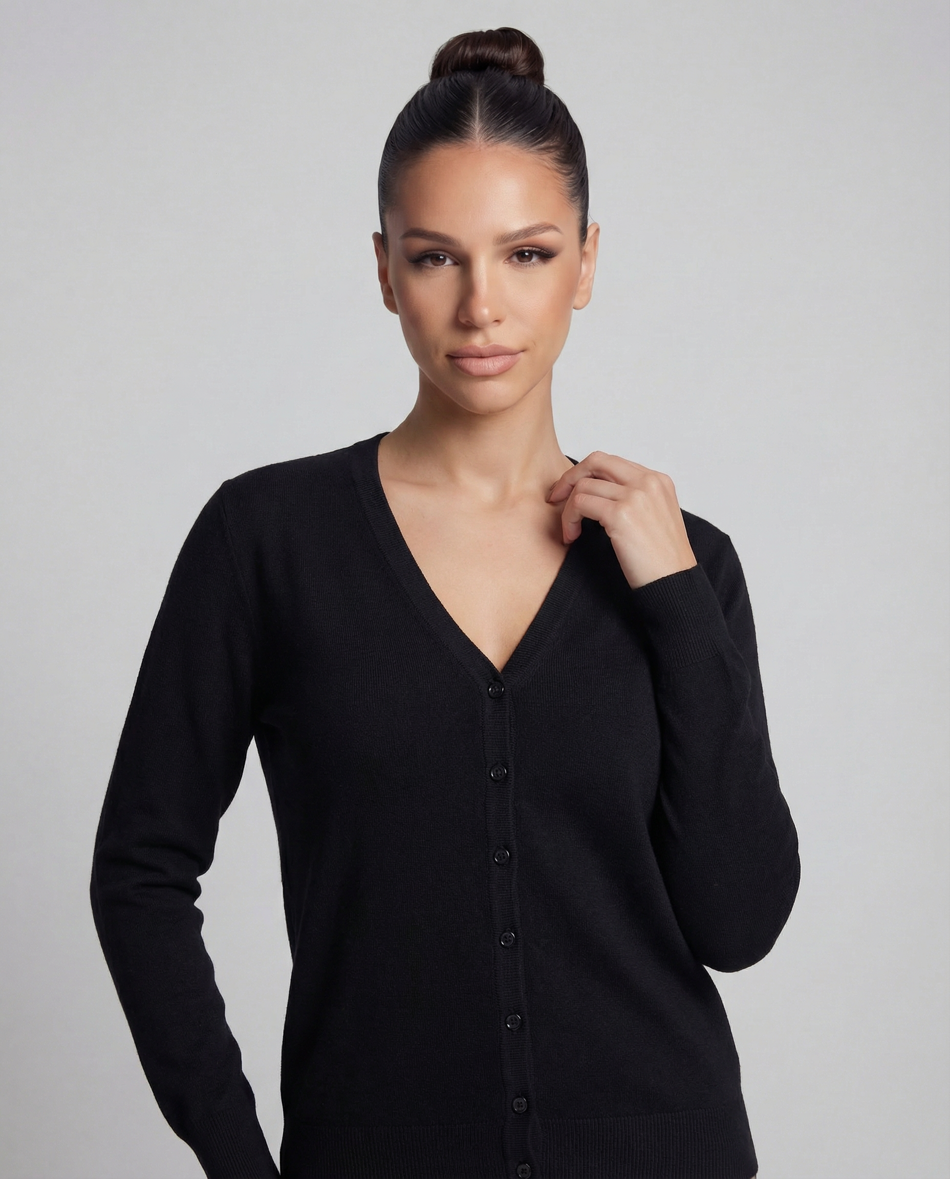 LIVONA Kardigan z dekoltem